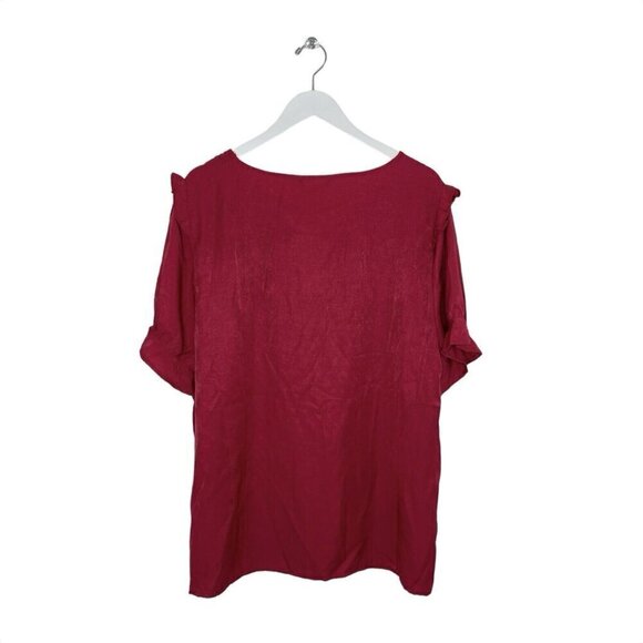 BloomChic Red Ruffle Short Sleeve Top Size 18-20 NWT - Picture 2 of 2